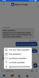 Weitere Optionen Nachricht hinzufgen